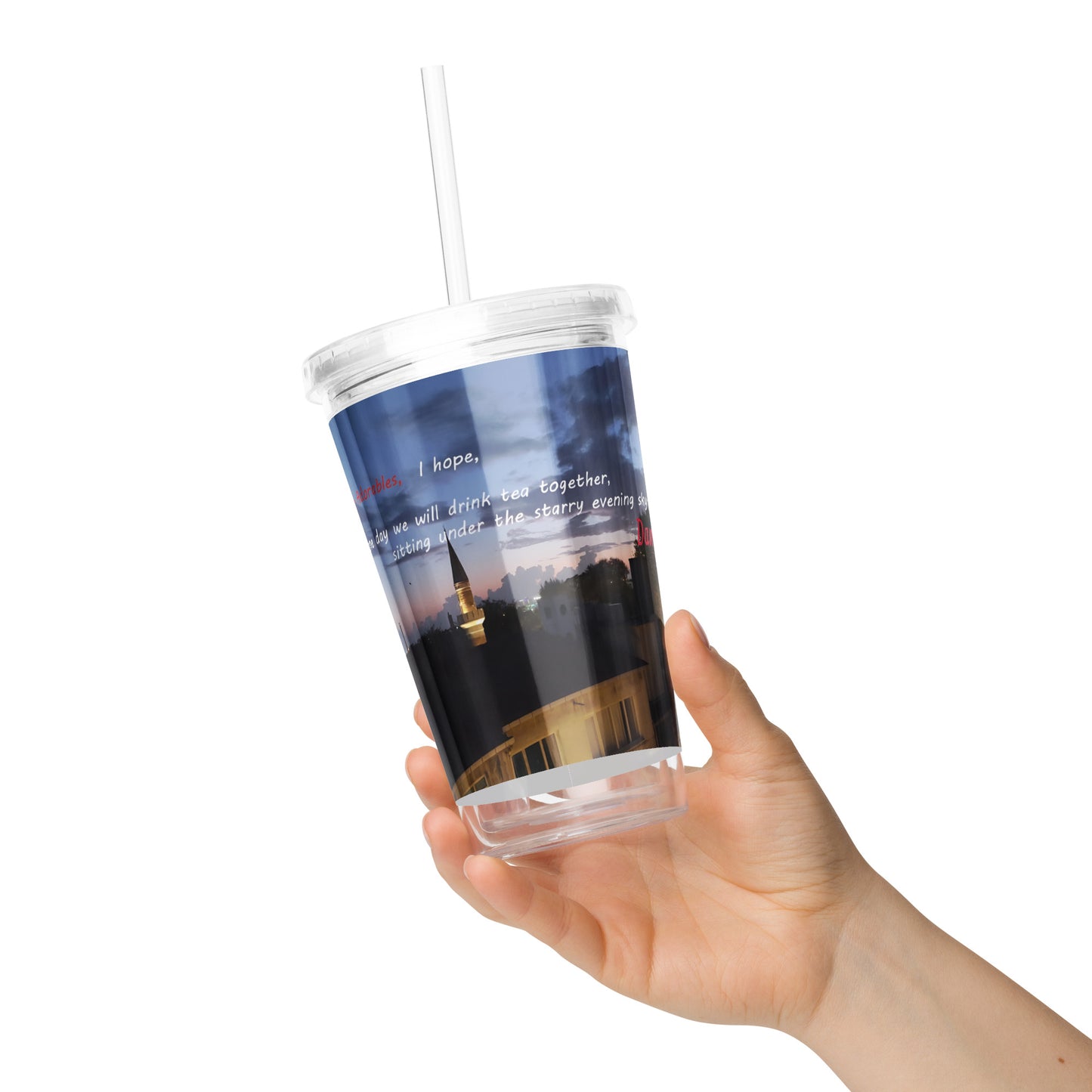 Turkey Sunset 2024 Clear plastic tumbler