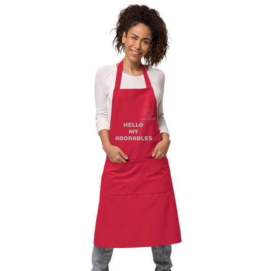 "Hello My Adorables" Organic cotton apron